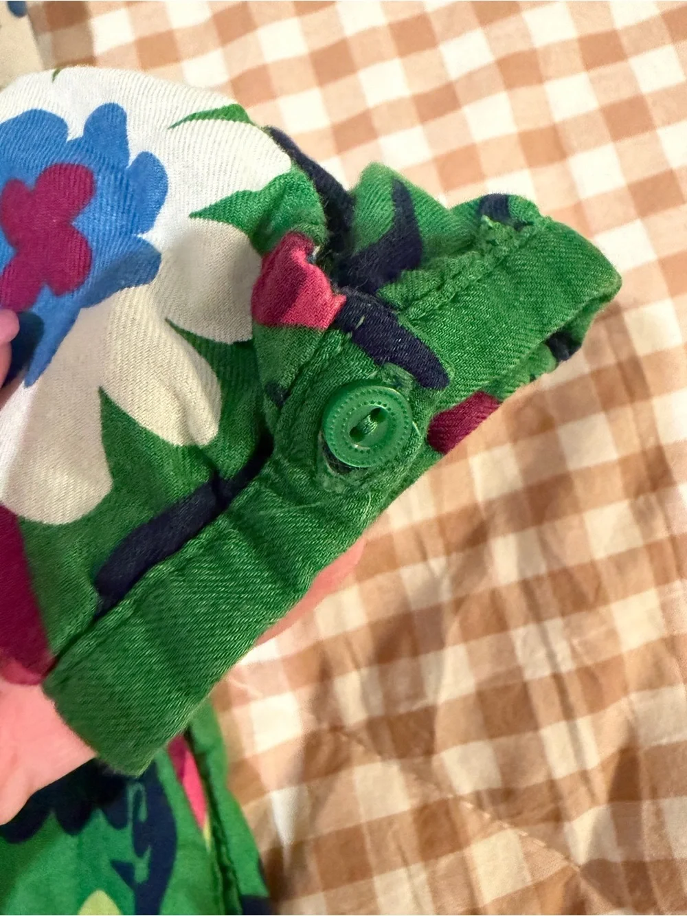 Baby Gap Toddlers Size 3years Green Dress Spring Flowers Medallions Soft Cotton